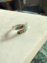 Load image into Gallery viewer, Crushed Inlay Sterling Bypass Ring
Size 7.5
