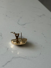 Load image into Gallery viewer, Italian 14k Yellow Gold Flower Omega Back Earrings *has dents*
