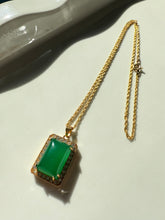 Load image into Gallery viewer, Chrysoprase &amp; CZ Gold Vermeil Necklace 18”
