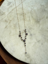 Load image into Gallery viewer, Blue Sapphire &amp; Diamond 10k Gold Flower Necklace 17”
