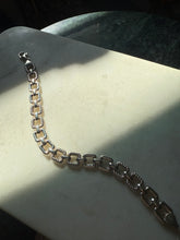 Load image into Gallery viewer, Italian Square Sterling Silver Bracelet 7.75”
