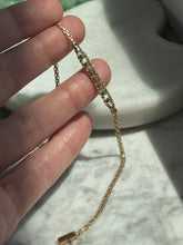 Load image into Gallery viewer, Vintage 14k Gold Emerald Bracelet 7.5”
