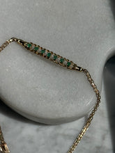 Load image into Gallery viewer, Vintage 14k Gold Emerald Bracelet 7.5”
