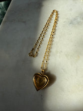 Load image into Gallery viewer, Gold Vermeil Heart Locket Necklace 16”
