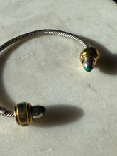 Load image into Gallery viewer, Malachite Mexico Sterling Silver &amp; Brass Bangle Bracelet
