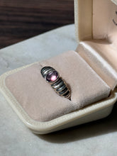 Load image into Gallery viewer, Sterling Silver Ribbed Amethyst Ring Size 9

