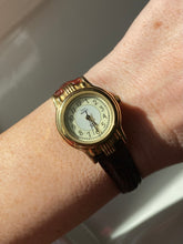 Load image into Gallery viewer, Timex Indiglo Brown Leather Goldtone Watch
