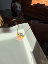 Load image into Gallery viewer, Vintage Orange Pink Cloisonné Enamel Gold Plated Butterfly Necklace 17”
