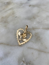 Load image into Gallery viewer, Rose Heart Vintage 14k Gold Pendant
