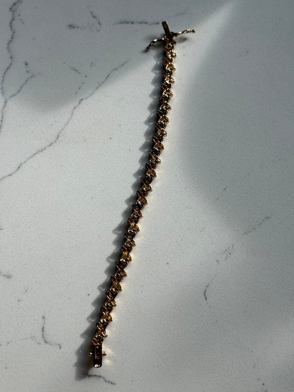 Gold Vermeil X Link Bracelet 7”