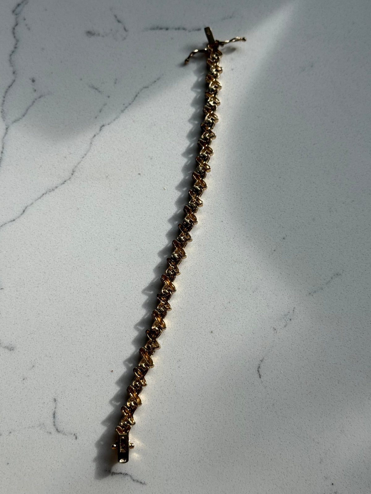Gold Vermeil X Link Bracelet 7”