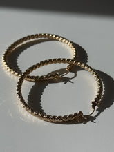 Load image into Gallery viewer, Textured 14k Yellow Gold Large Hoops 2.20”
