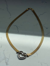 Load image into Gallery viewer, Two-Tone Gold Vermeil Heart Necklace 17”
