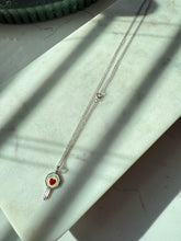Load image into Gallery viewer, Enamel Key To My Heart Sterling Silver Necklace 18”
