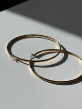Load image into Gallery viewer, Vintage 14k Yellow Gold Large Hoops 2.25”
