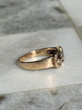 Load image into Gallery viewer, 1940s Buckle Diamond &amp; Synthetic Spinel Ring
