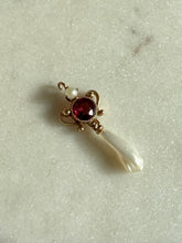 Load image into Gallery viewer, Antique 14k Rosey Gold Garnet &amp; Pearl Charm

