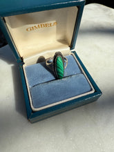 Load image into Gallery viewer, Vintage Malachite Sterling Silver Ring Size 5.5
