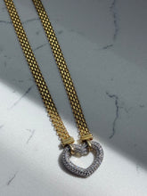 Load image into Gallery viewer, Two-Tone Gold Vermeil Heart Necklace 17”
