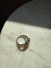 Load image into Gallery viewer, Tri-Color Jade Sterling Silver Ring Size 8

