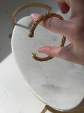 Load image into Gallery viewer, Italian Gold Vermeil Byzantine Hinged Bangle Bracelet
