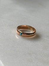 Load image into Gallery viewer, Antique Turquoise 14k Gold Midi Ring Size 2.5
