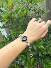 Load image into Gallery viewer, Black Onyx Pearl Citrine Sterling Silver Sailor Clasp Bracelet 7”-7.5”
