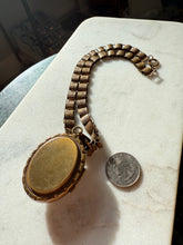 Load image into Gallery viewer, Antique Victorian Locket Book Chain Brass Necklace 18.5”
