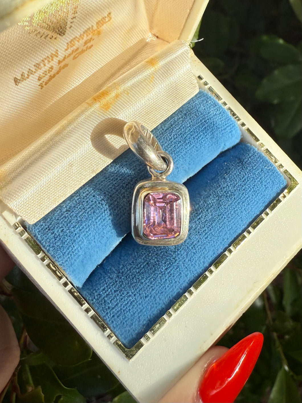 Pink Stone Sterling Silver Pendant