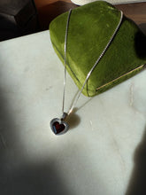 Load image into Gallery viewer, Garnet Heart Sterling Silver Necklace
