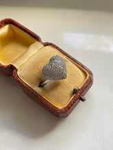 Load image into Gallery viewer, Vintage Sterling Silver Flooded CZ Heart Ring
