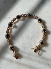 Load image into Gallery viewer, Two-Tone Gold Vermeil Blue Sapphire &amp; CZ Tennis Bracelet 7.25”
