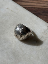 Load image into Gallery viewer, Vintage Etched Sterling Silver Dome Ring Size 8

