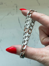 Load image into Gallery viewer, Sterling Silver Two-Tone Cuban Link Bracelet 8”
