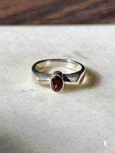 Load image into Gallery viewer, Vintage Garnet Sterling Silver Ring Size 6.5
