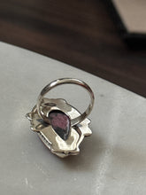 Load image into Gallery viewer, Rhodonite Chunky Vintage Sterling Silver Ring Size 6.75
