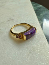 Load image into Gallery viewer, Purple Stone Gold Vermeil Ring Size 7.5
