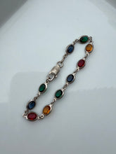 Load image into Gallery viewer, Rainbow Sterling Silver Bracelet 7.25”

