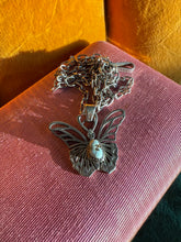 Load image into Gallery viewer, Turquoise Sterling Silver Butterfly Necklace 24”
