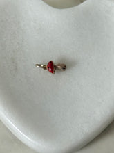 Load image into Gallery viewer, Vintage Red Enamel 8k Gold Mushroom Charm
