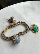 Load image into Gallery viewer, Vintage Plated Costume Charm Bracelet 7.5”
