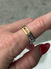 Load image into Gallery viewer, Two-Tone Geometric Sterling Silver Ring
