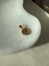 Load image into Gallery viewer, Black Enamel ‘E’ Etched Heart 14k Gold Pendant
