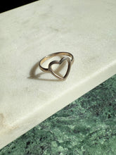 Load image into Gallery viewer, Heart Sterling Silver Ring Size 8.25
