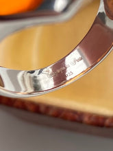 Load image into Gallery viewer, Chunky Sterling Silver Orange Resin Heart Ring
