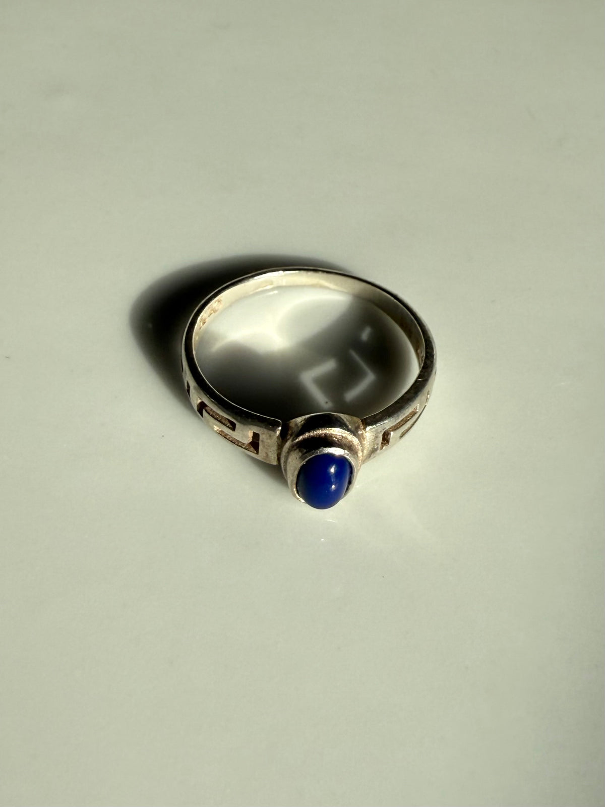 Lapis Sterling Silver Ring Size 7.75