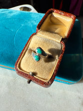 Load image into Gallery viewer, Crushed Turquoise Sterling Silver Bypass Ring Size 3
