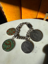 Load image into Gallery viewer, Vintage Taxco Mexico Mexico Sterling Chunky Coin Bracelet 7”
