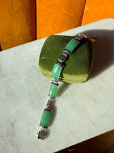 Load image into Gallery viewer, Jade Sterling Silver Bracelet 7.25”
