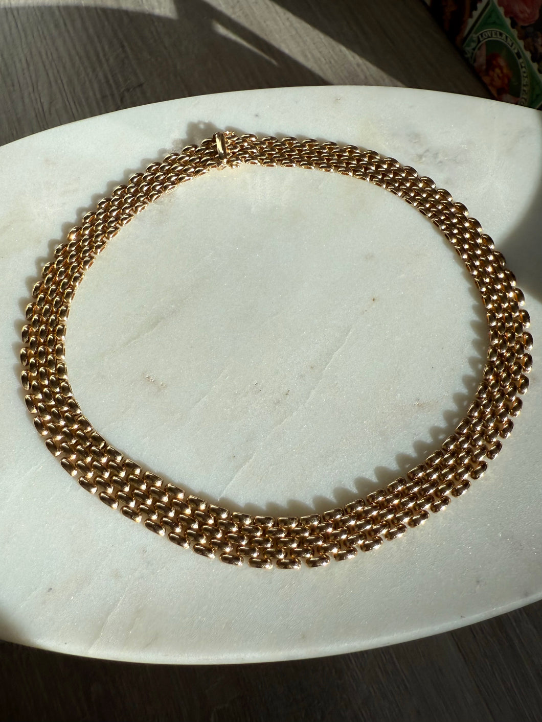 Aurafin Italian 14k Yellow Gold Panther Link Necklace